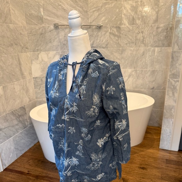 TOMMY BAHAMA Tropical Print Baja Blue Hoodie size small - Picture 7 of 16